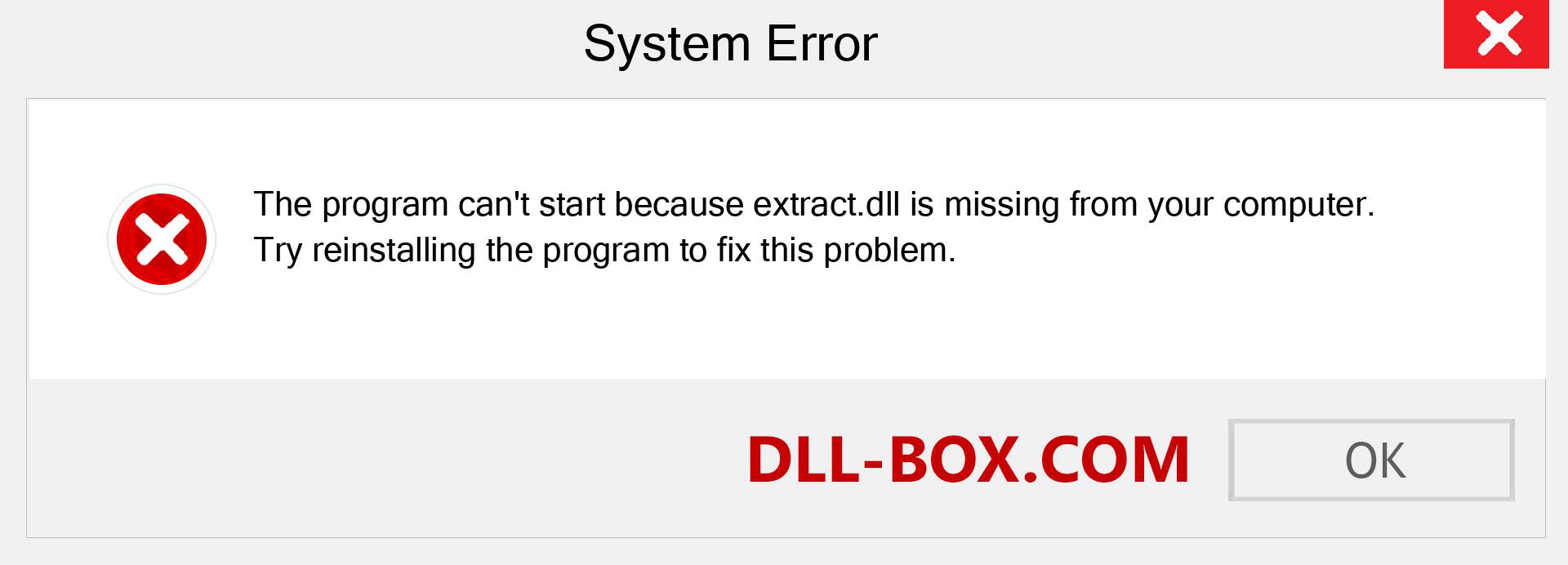  extract.dll file is missing?. Download for Windows 7, 8, 10 - Fix  extract dll Missing Error on Windows, photos, images